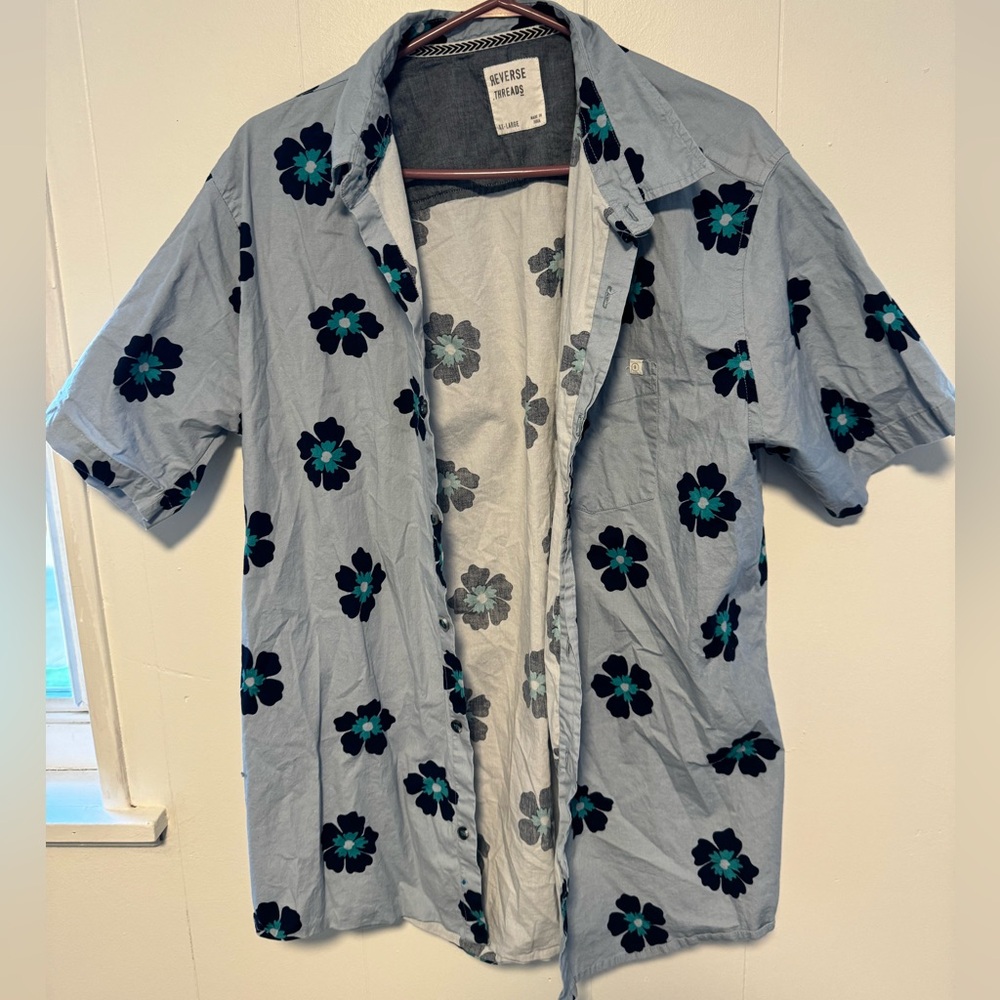 Men’s Floral Button Up Shirt XXL